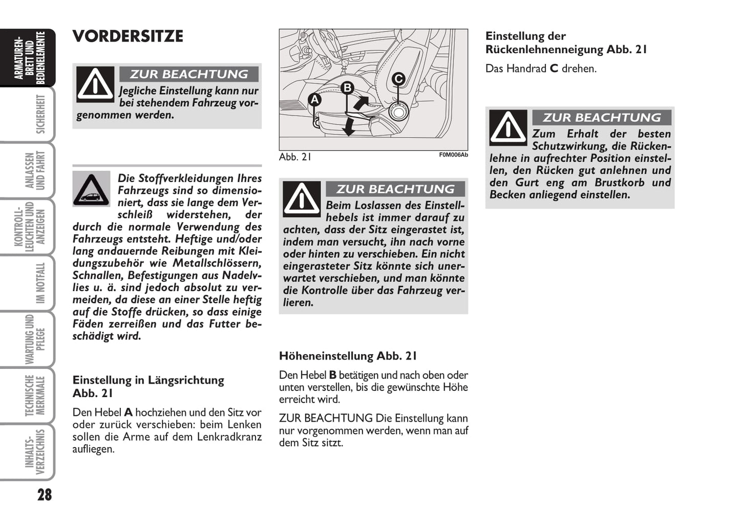2008-2010 Abarth Grande Punto Owner's Manual | German