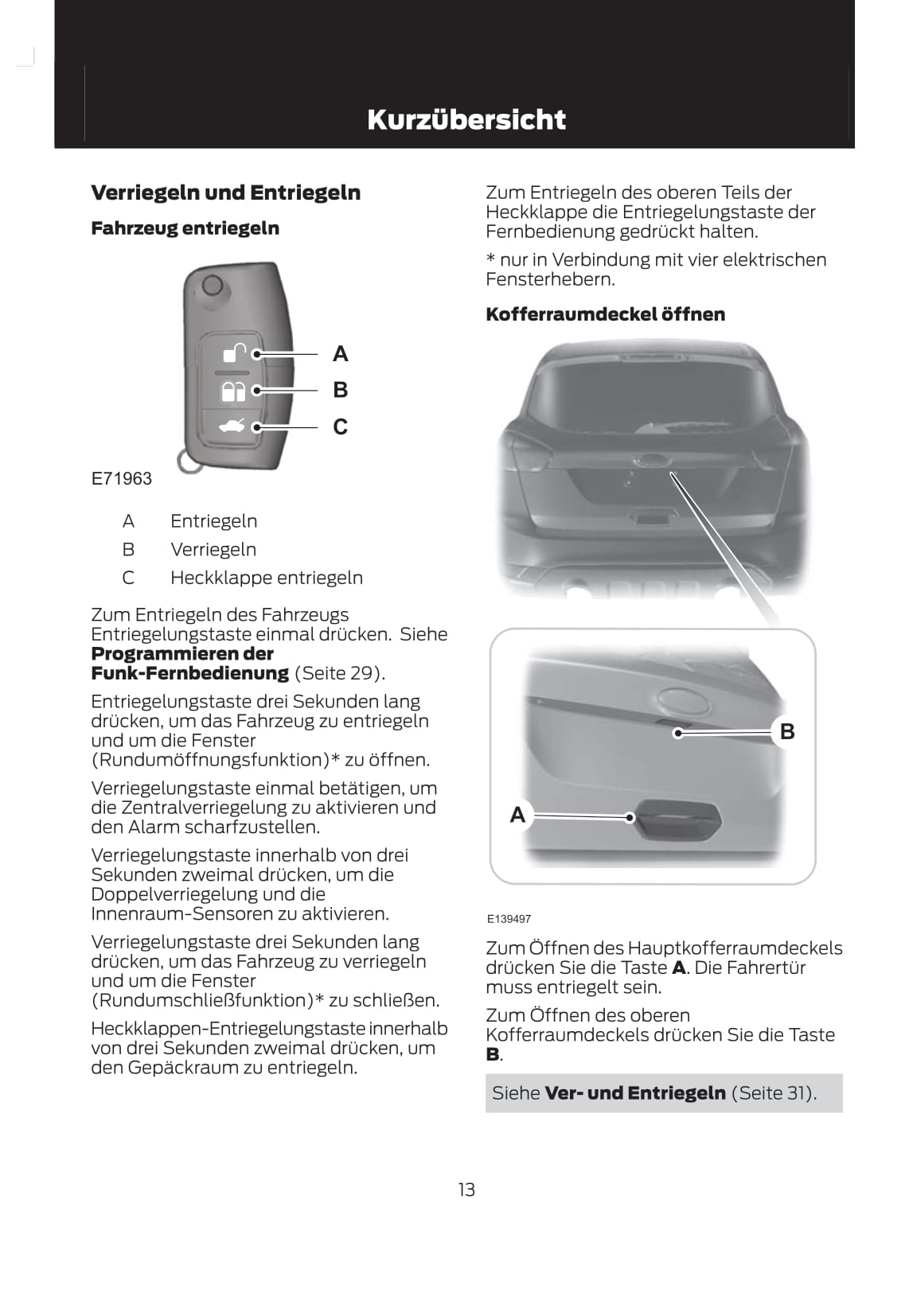 2011-2013 Ford Kuga Manuel du propriétaire | Allemand