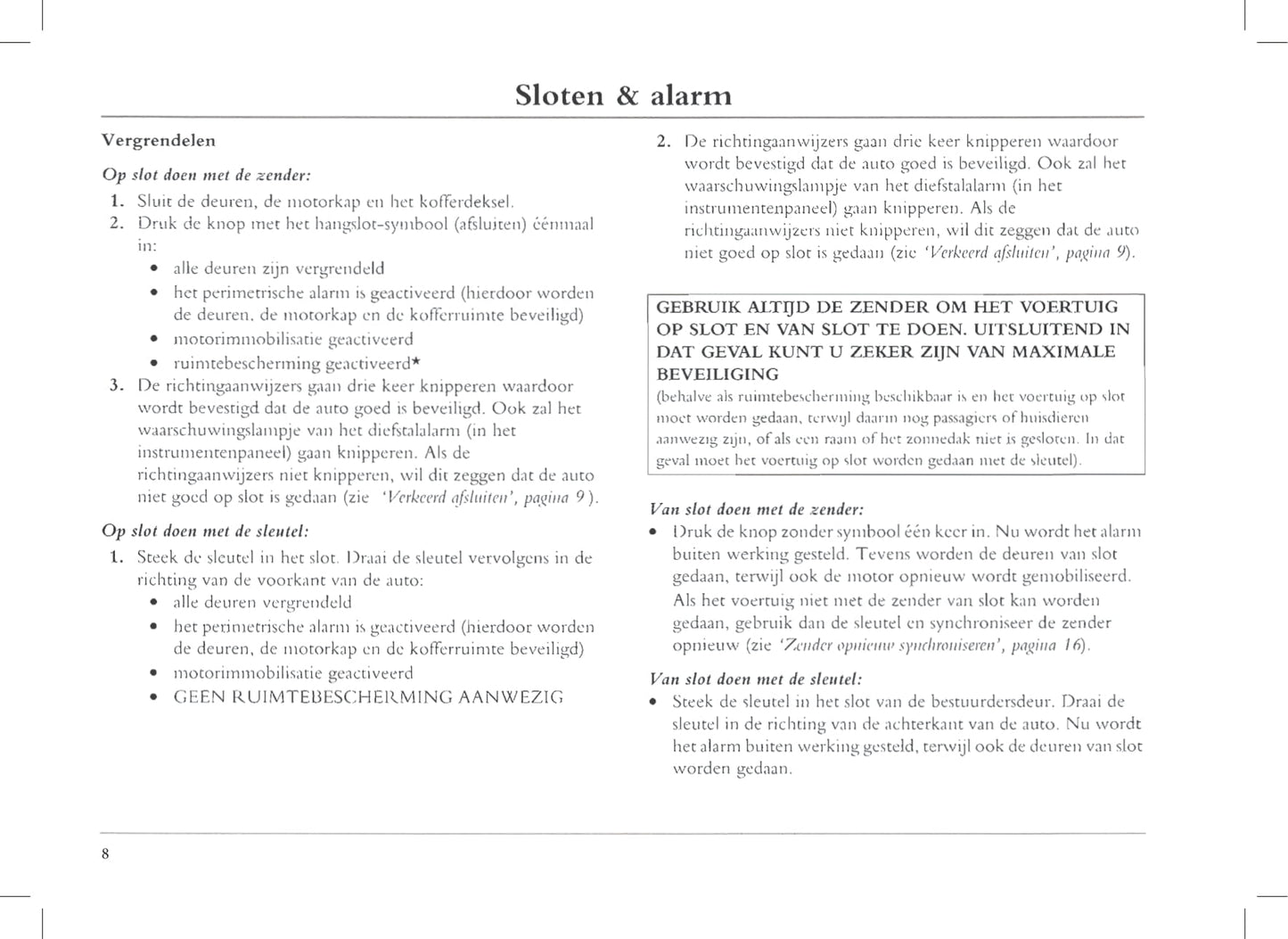 1999-2005 Rover 45 Owner's Manual | Dutch