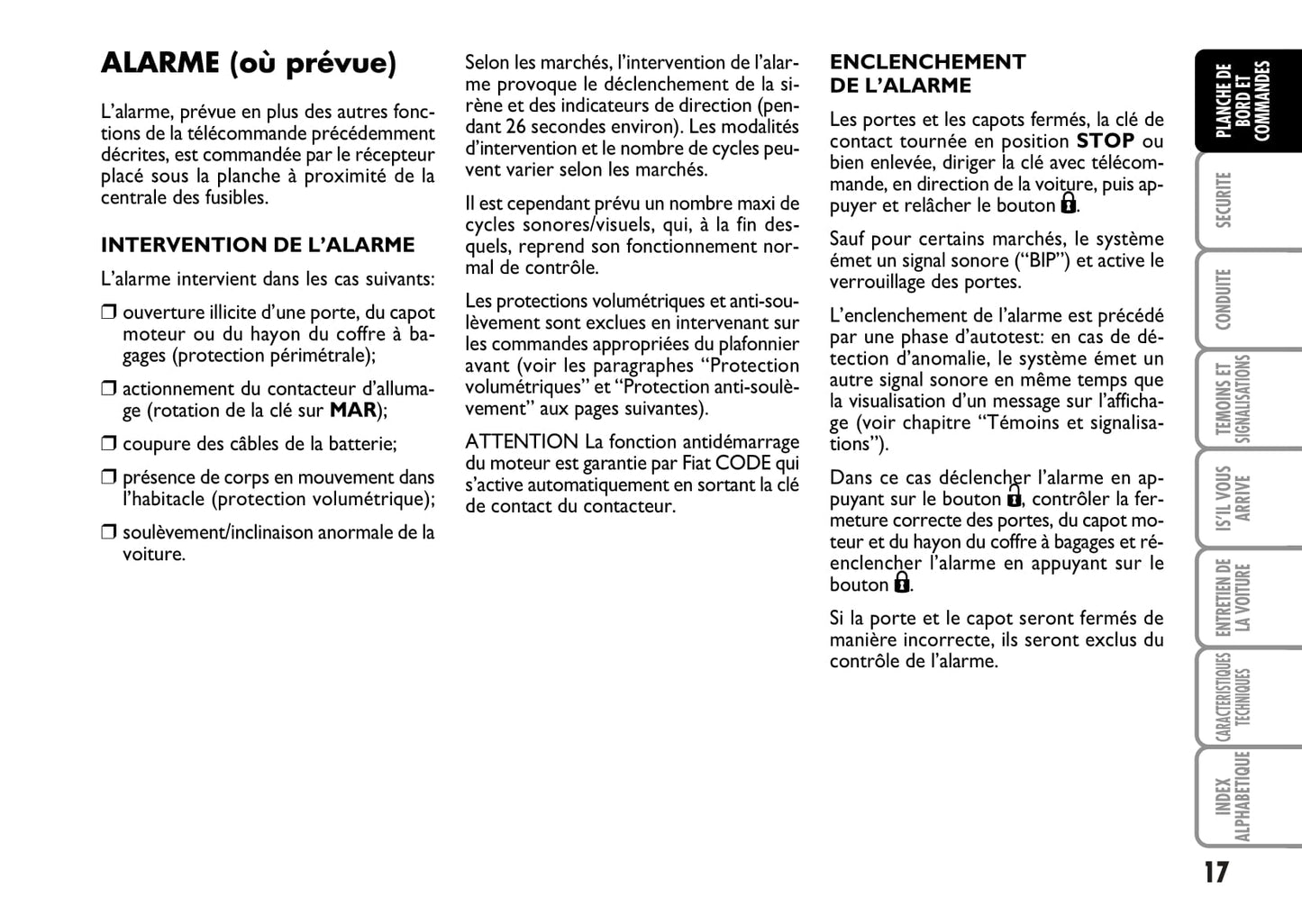 2006-2007 Fiat Stilo Owner's Manual | French