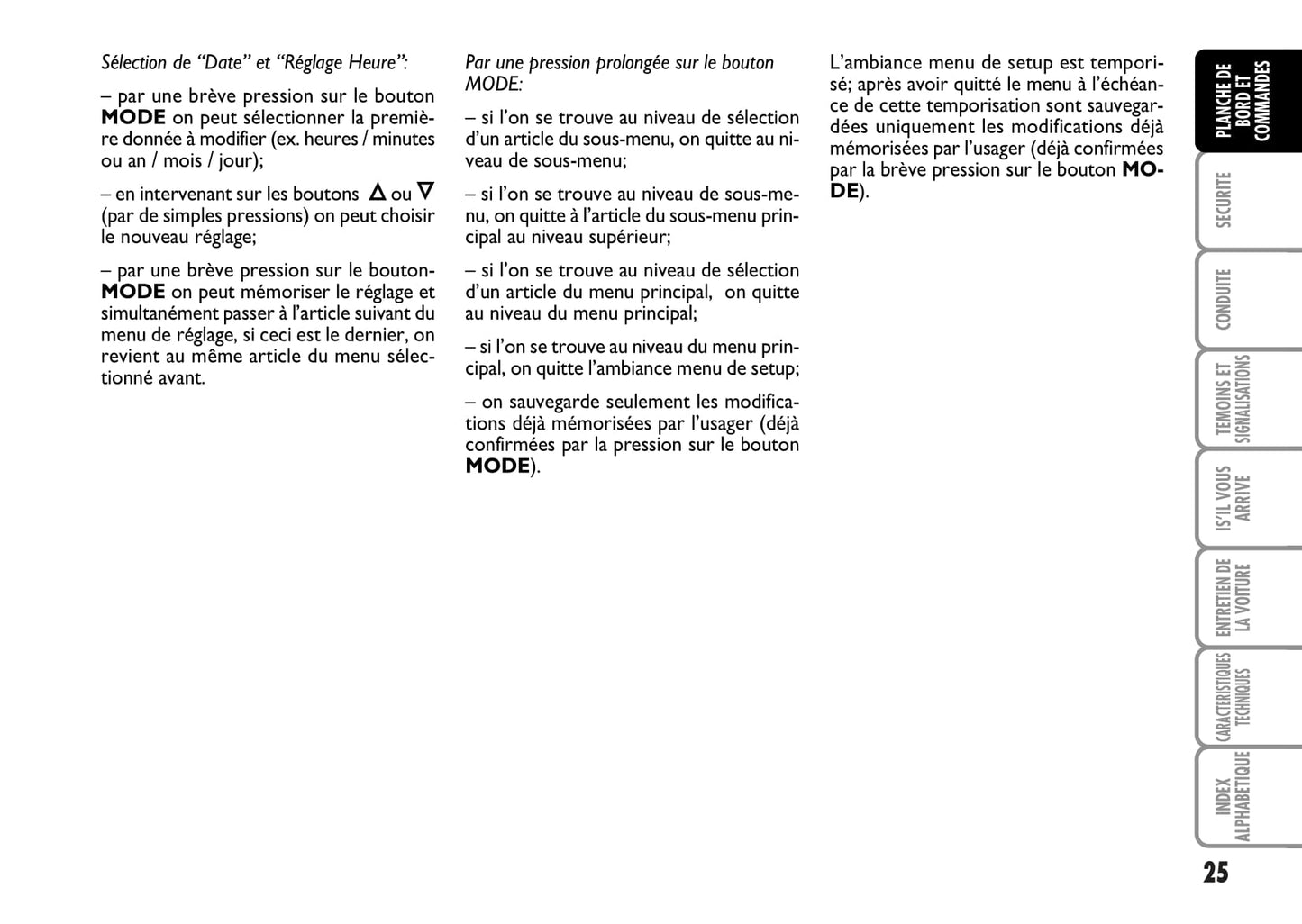 2006-2007 Fiat Stilo Owner's Manual | French