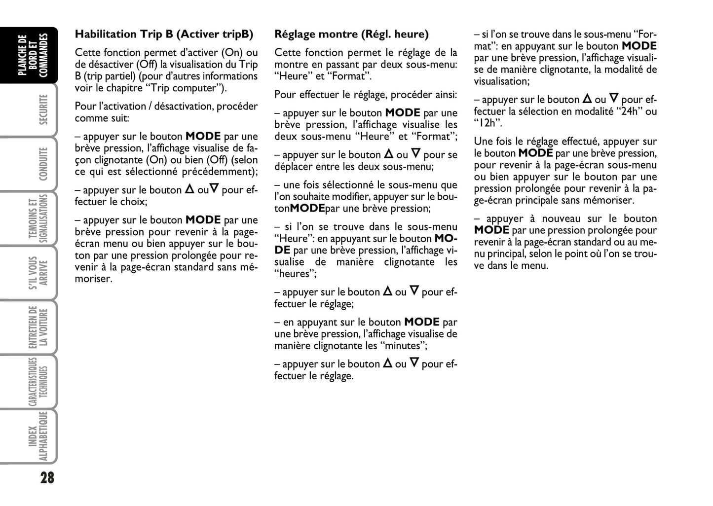 2006-2007 Fiat Stilo Owner's Manual | French