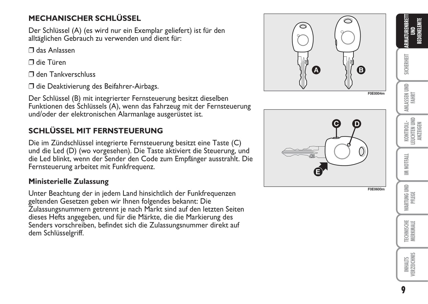 2007-2008 Fiat Multipla Owner's Manual | German