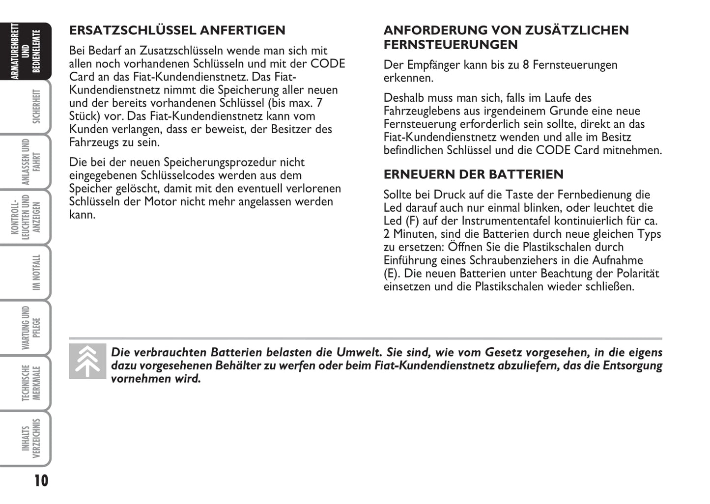 2007-2008 Fiat Multipla Owner's Manual | German