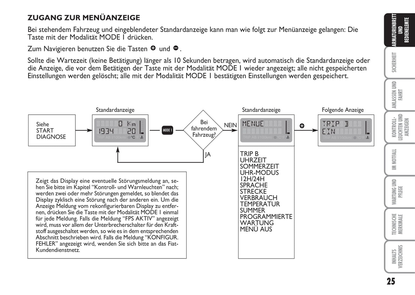 2007-2008 Fiat Multipla Owner's Manual | German