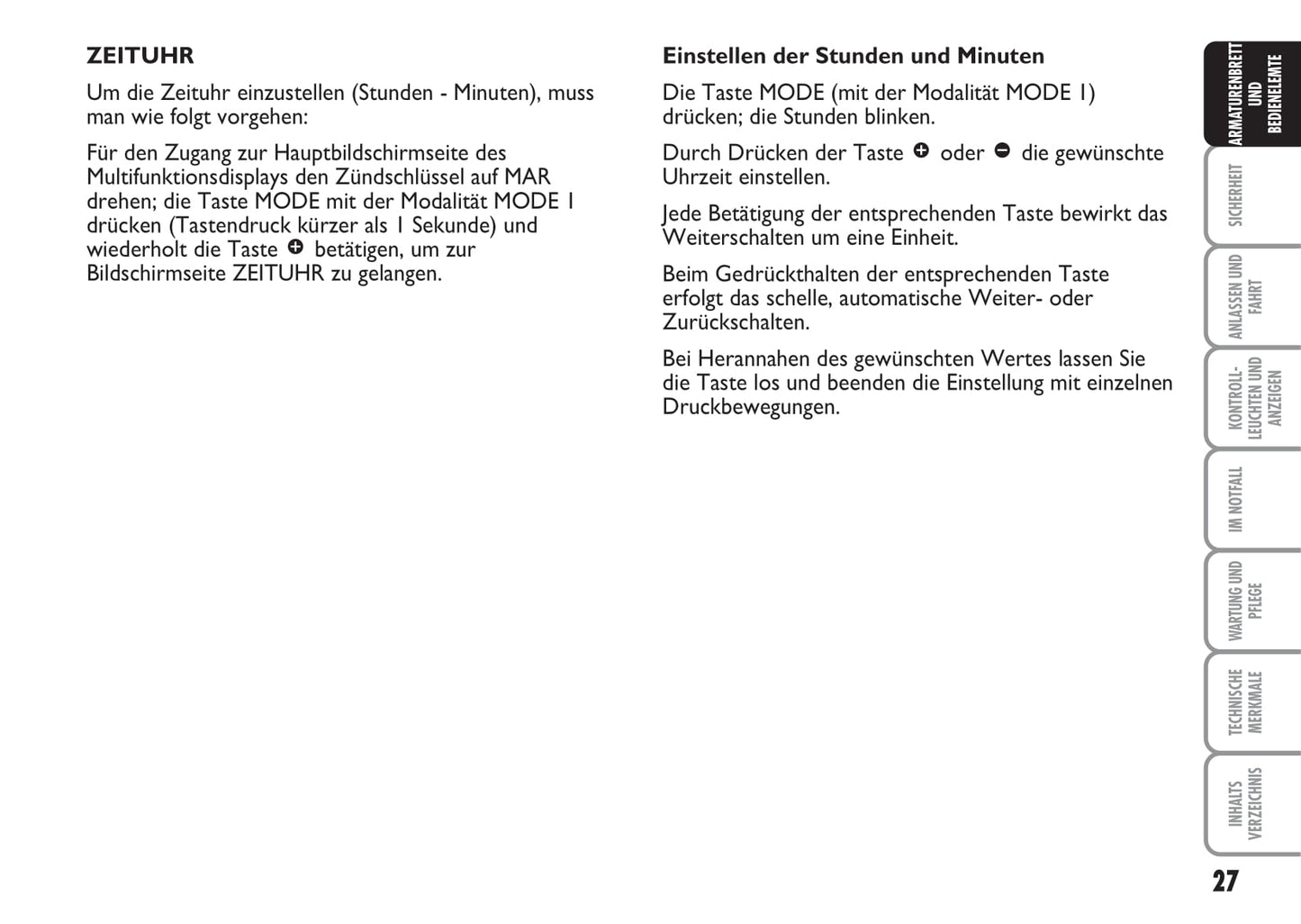 2007-2008 Fiat Multipla Owner's Manual | German