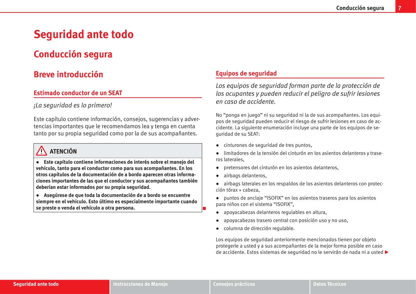 2008-2012 Seat Ibiza Manuel du propriétaire | Espagnol