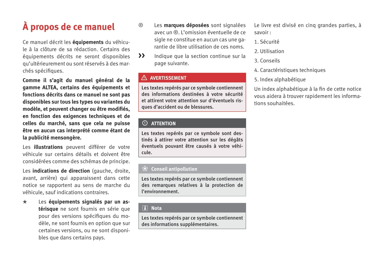 2009-2015 Seat Altea XL Manuel du propriétaire | Français
