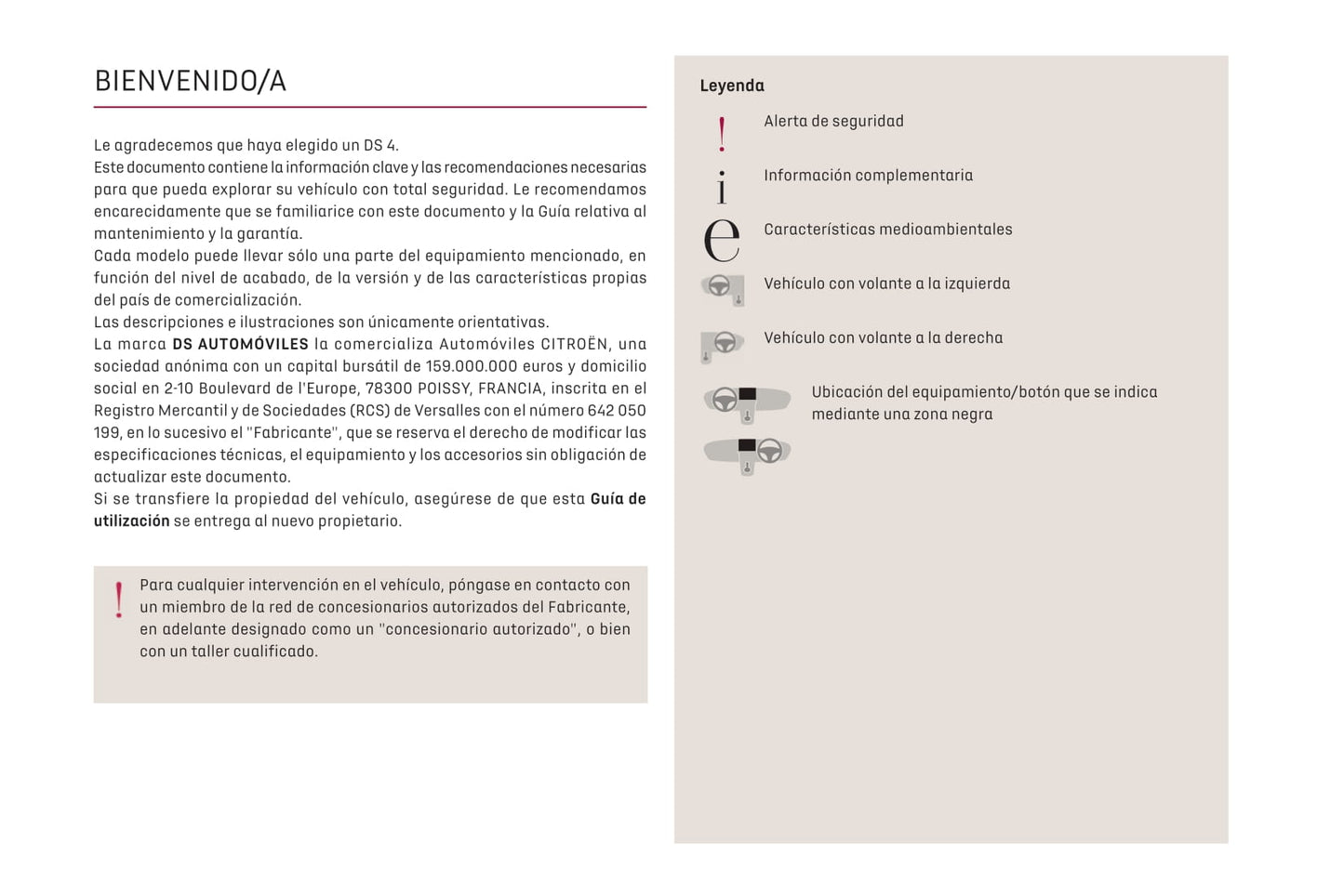 2021-2022 DS Automobiles DS 4 Owner's Manual | Spanish