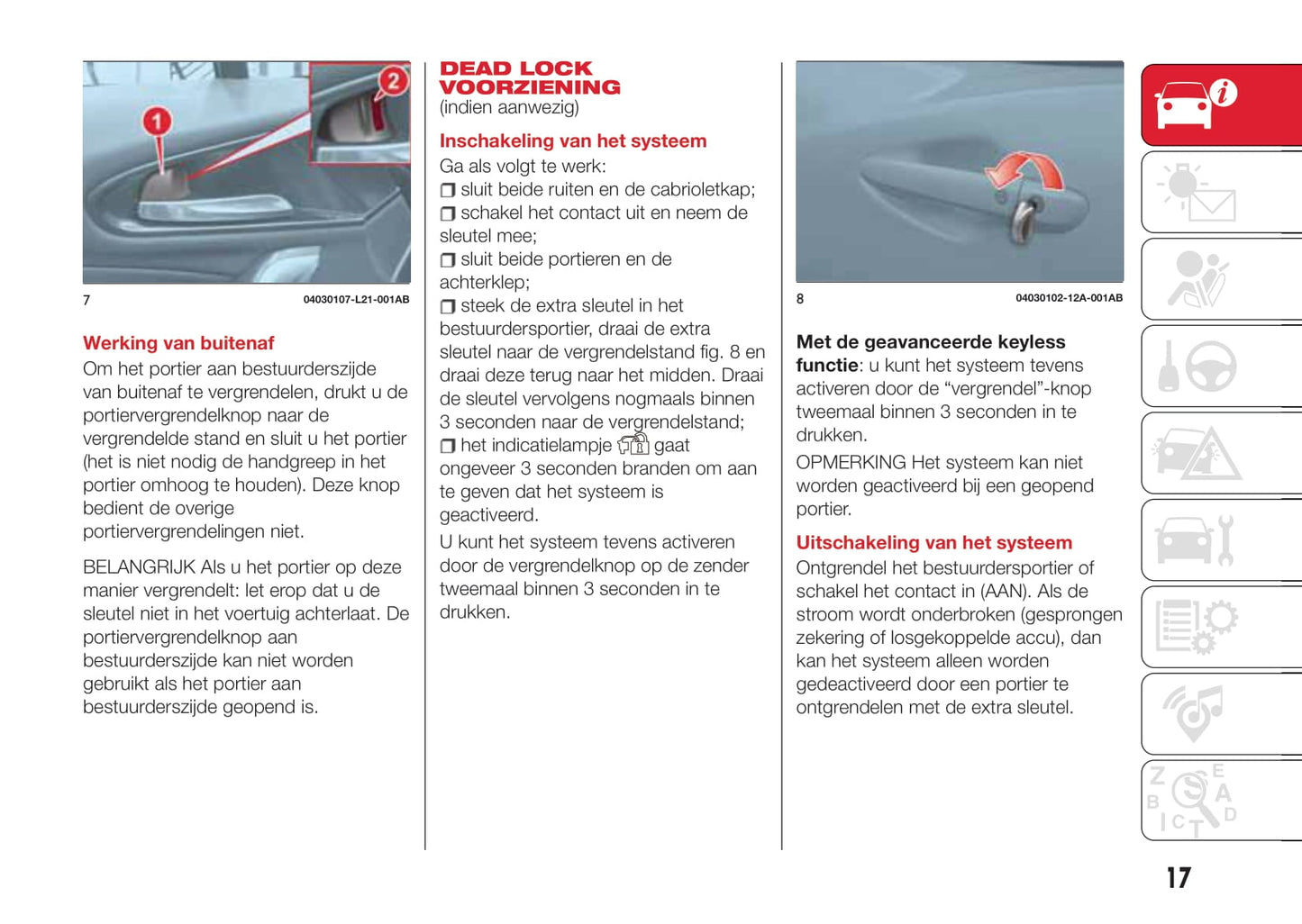 2016-2018 Abarth 124 Spider Manuel du propriétaire | Néerlandais
