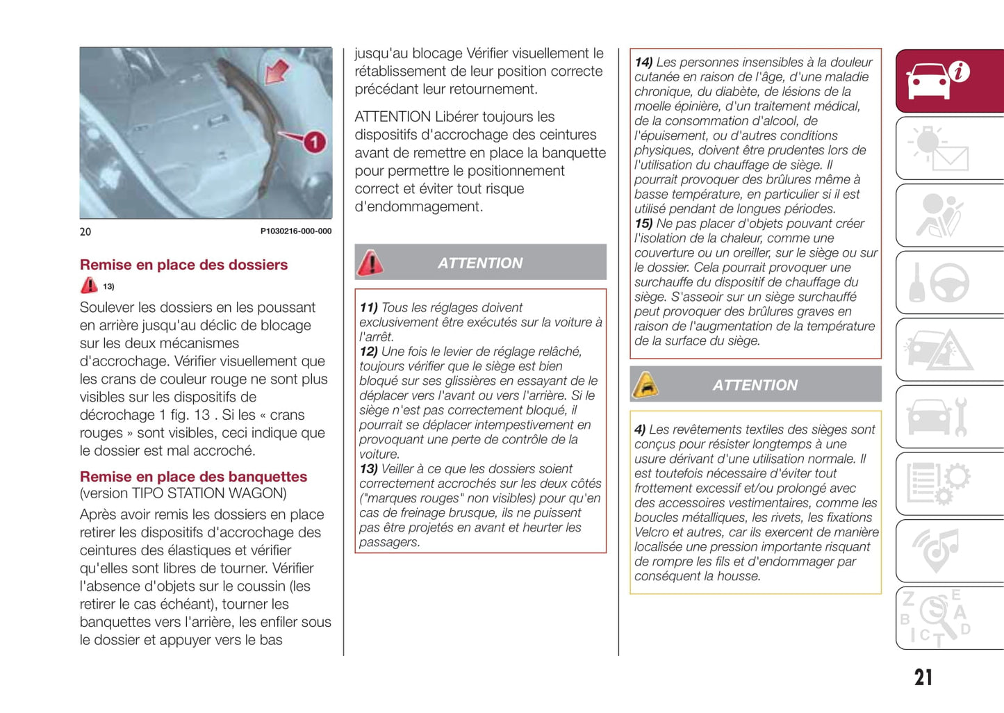2017-2018 Fiat Tipo 5 Doors/Tipo Station Wagon Owner's Manual | French