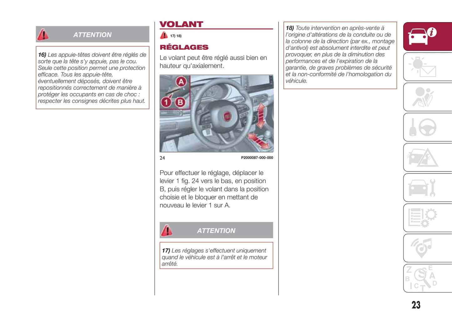 2017-2018 Fiat Tipo 5 Doors/Tipo Station Wagon Owner's Manual | French