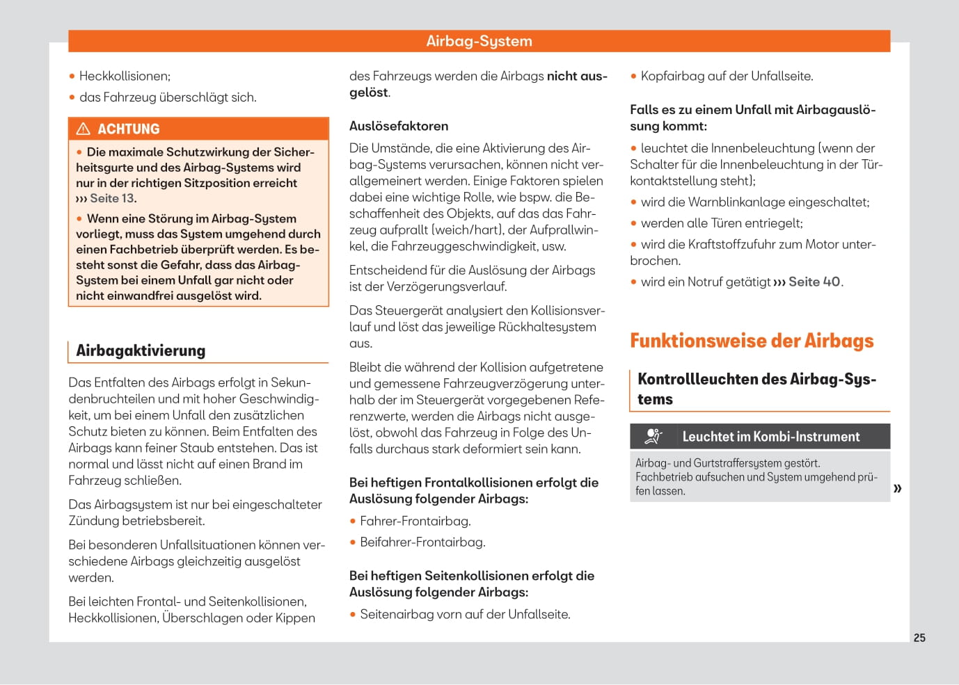 2021-2023 Seat Arona Manuel du propriétaire | Allemand