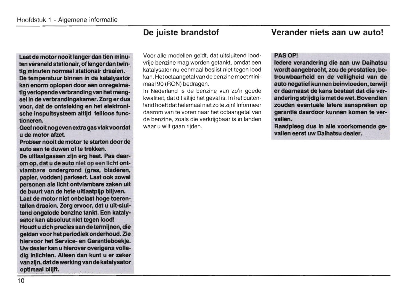 1989-2001 Daihatsu Cuore Owner's Manual | Dutch