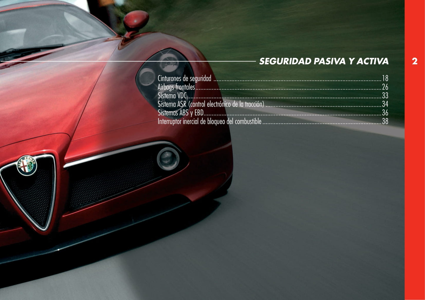 2008 Alfa Romeo 8C Manuel du propriétaire | Espagnol
