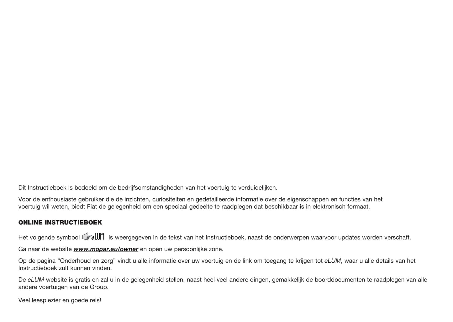 2015-2016 Fiat 500X Owner's Manual | Dutch