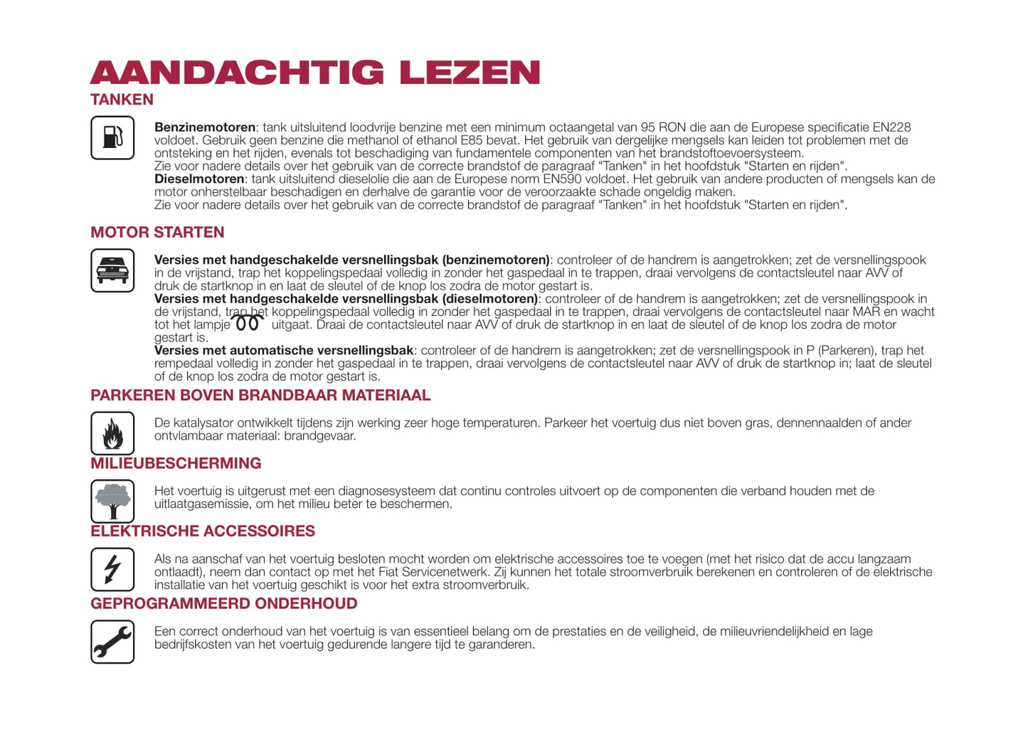 2015-2016 Fiat 500X Owner's Manual | Dutch