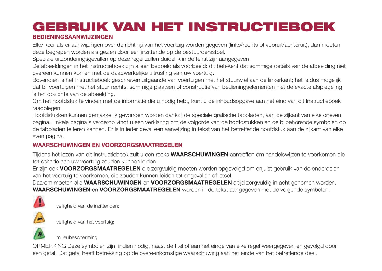 2015-2016 Fiat 500X Owner's Manual | Dutch
