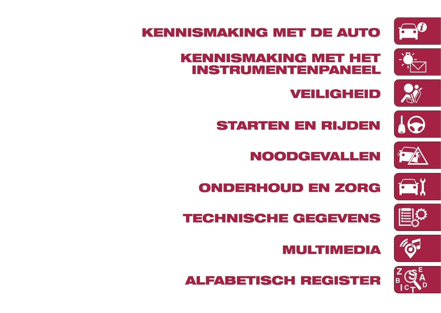 2015-2016 Fiat 500X Owner's Manual | Dutch