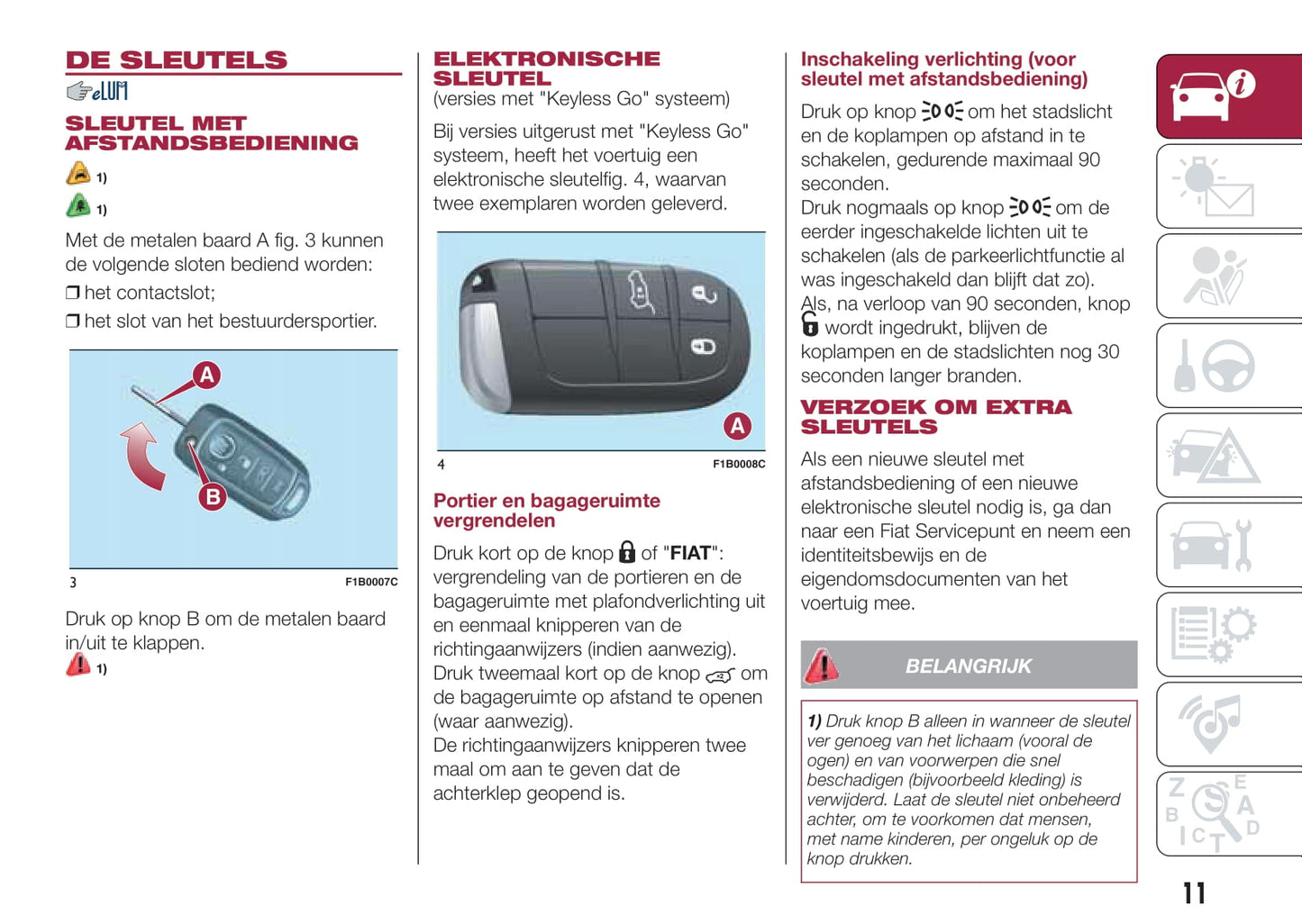 2015-2016 Fiat 500X Owner's Manual | Dutch