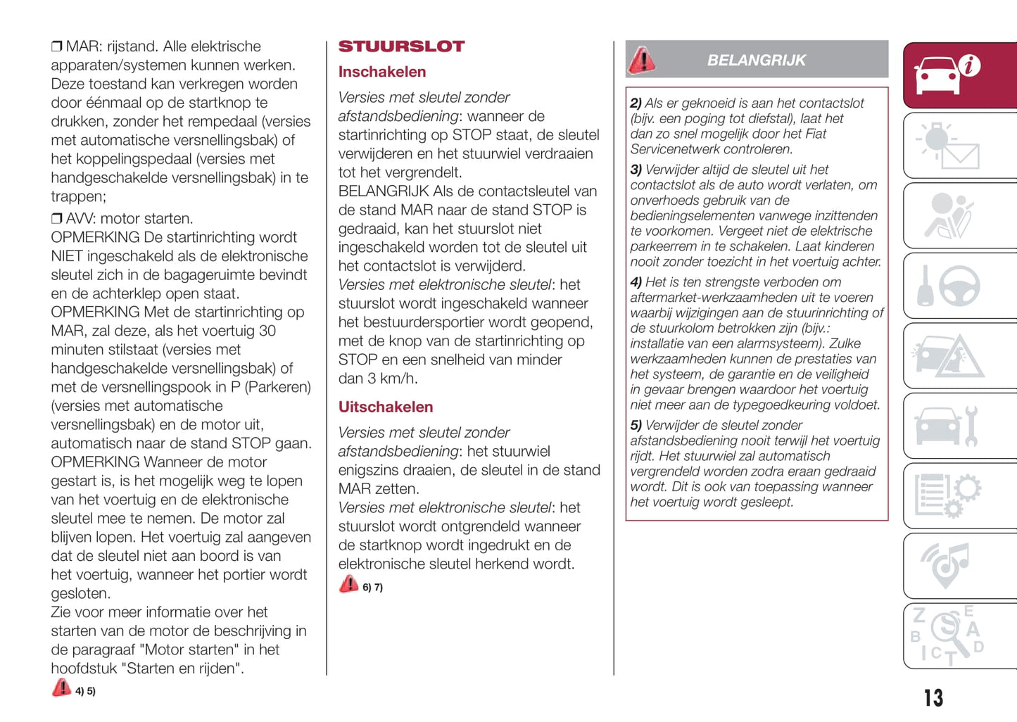 2015-2016 Fiat 500X Owner's Manual | Dutch