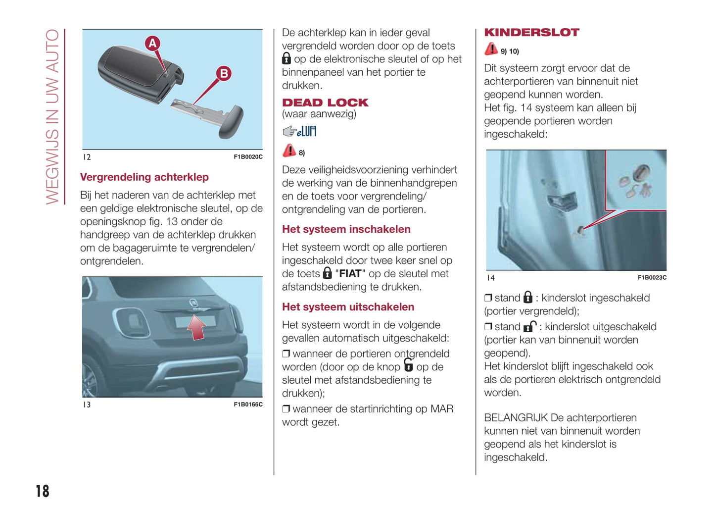 2015-2016 Fiat 500X Owner's Manual | Dutch