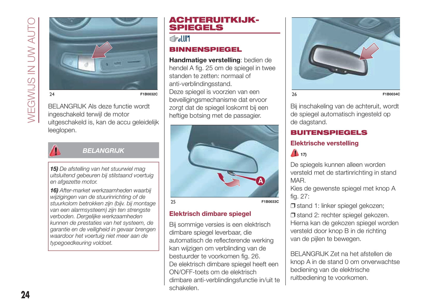 2015-2016 Fiat 500X Owner's Manual | Dutch