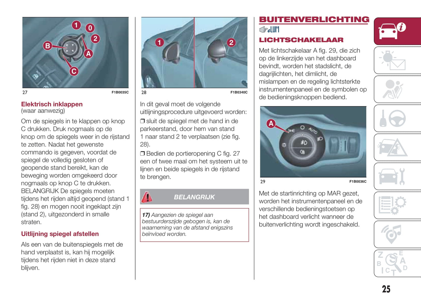 2015-2016 Fiat 500X Owner's Manual | Dutch