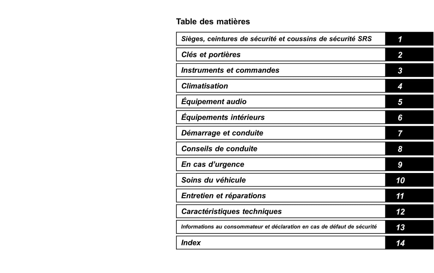 2014 Subaru Impreza WRX/Impreza WRX STI Owner's Manual | French