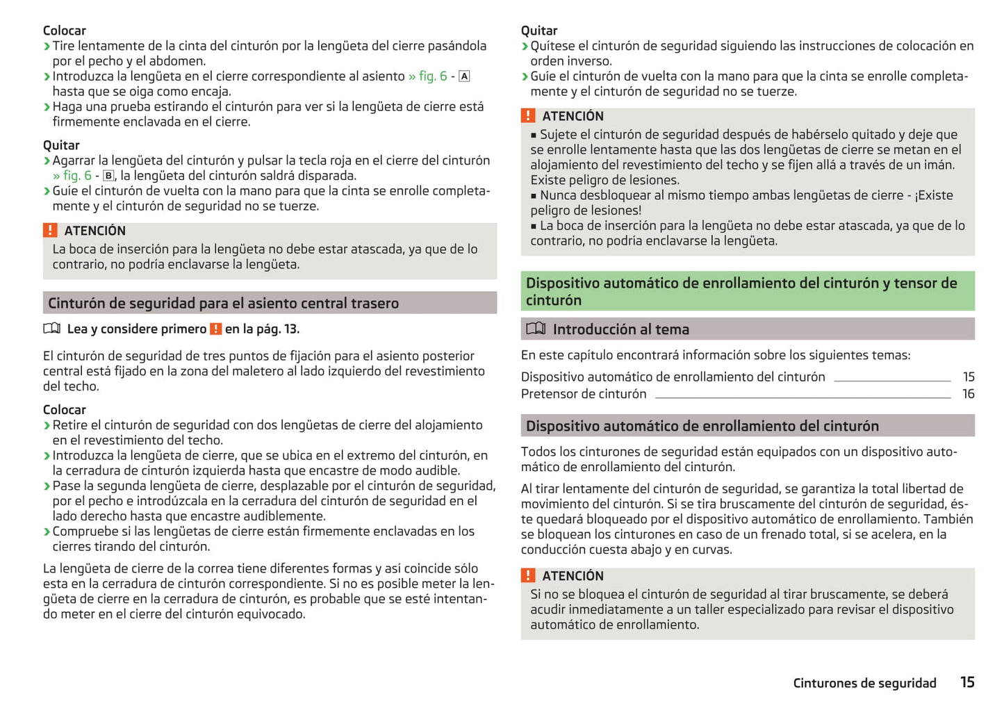 2016-2017 Skoda Yeti Owner's Manual | Spanish