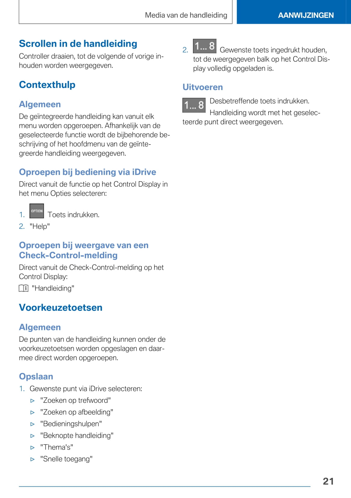 2020-2021 BMW X5 Owner's Manual | Dutch