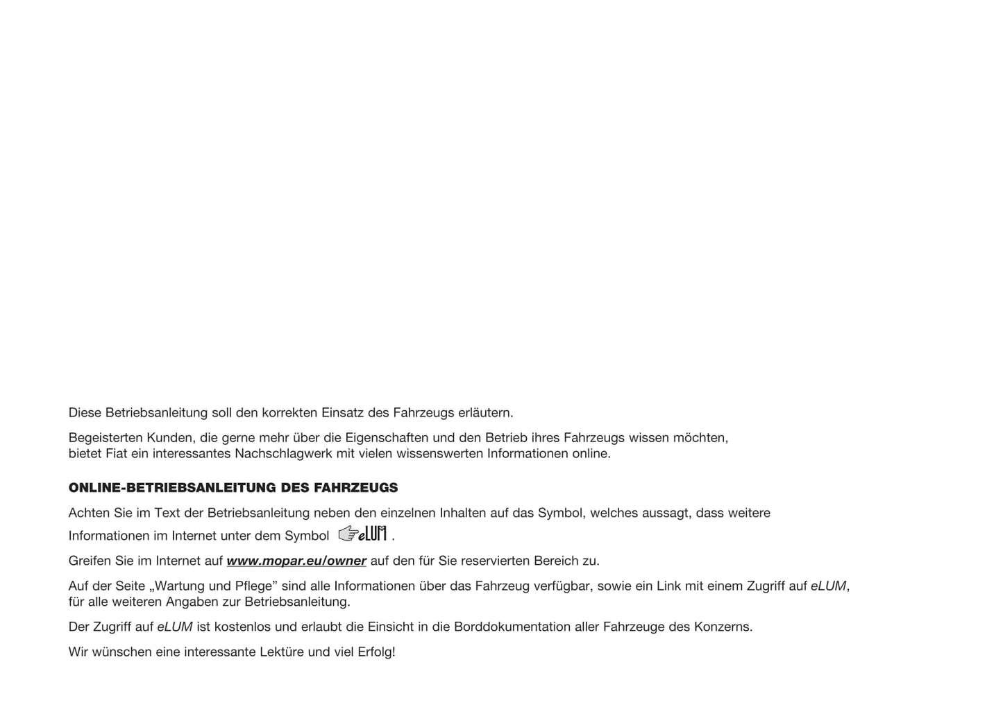 2016-2017 Fiat Panda Owner's Manual | German