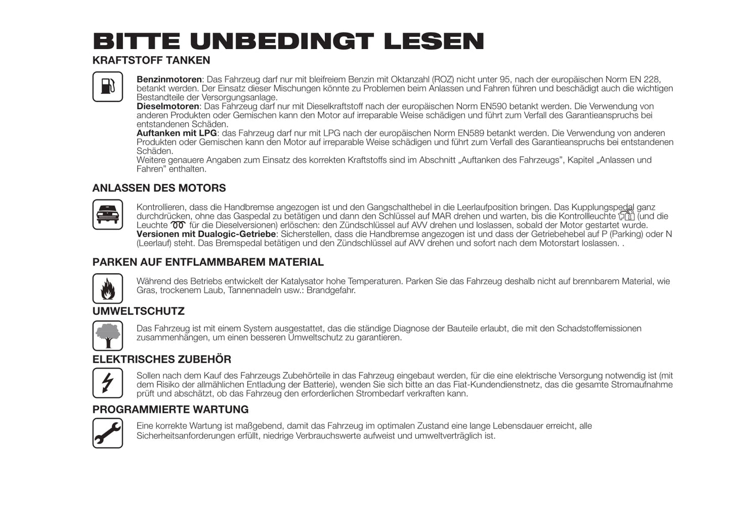 2016-2017 Fiat Panda Owner's Manual | German