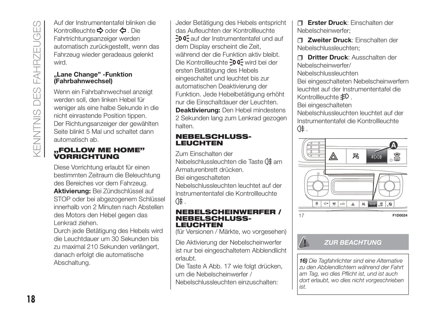 2016-2017 Fiat Panda Owner's Manual | German