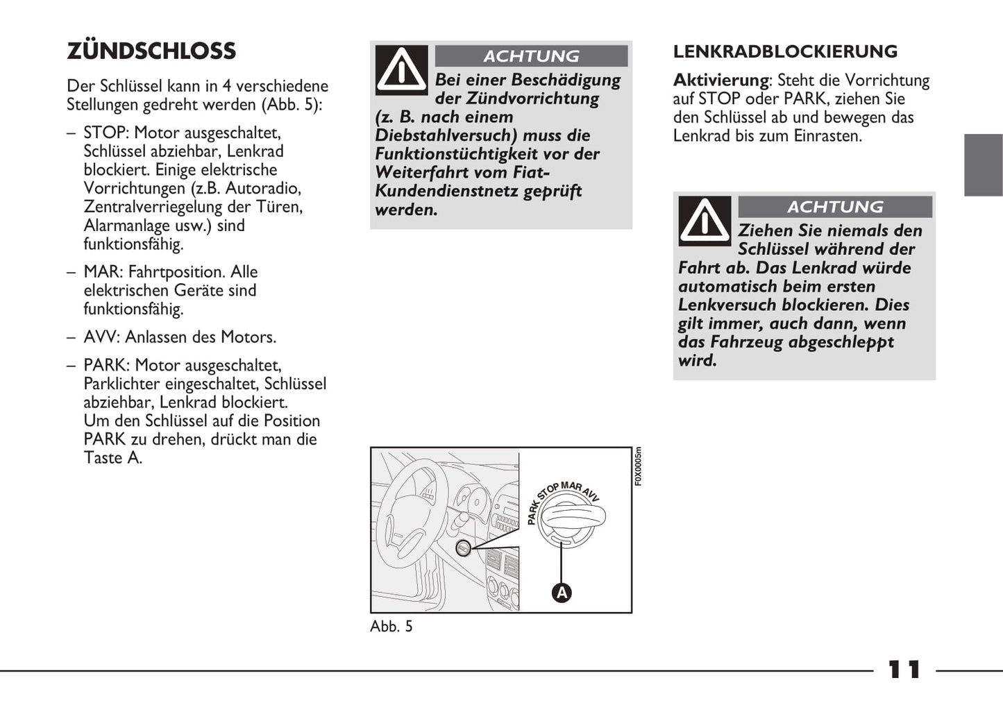 2012-2013 Fiat Strada Owner's Manual | German
