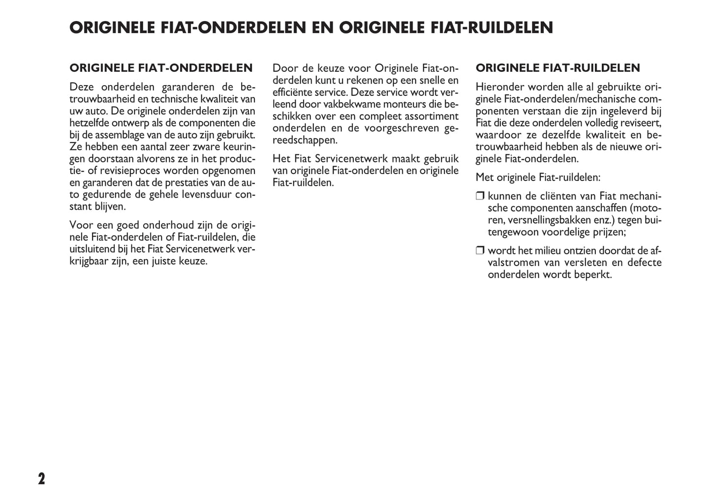 2010-2011 Fiat Sedici Owner's Manual | Dutch