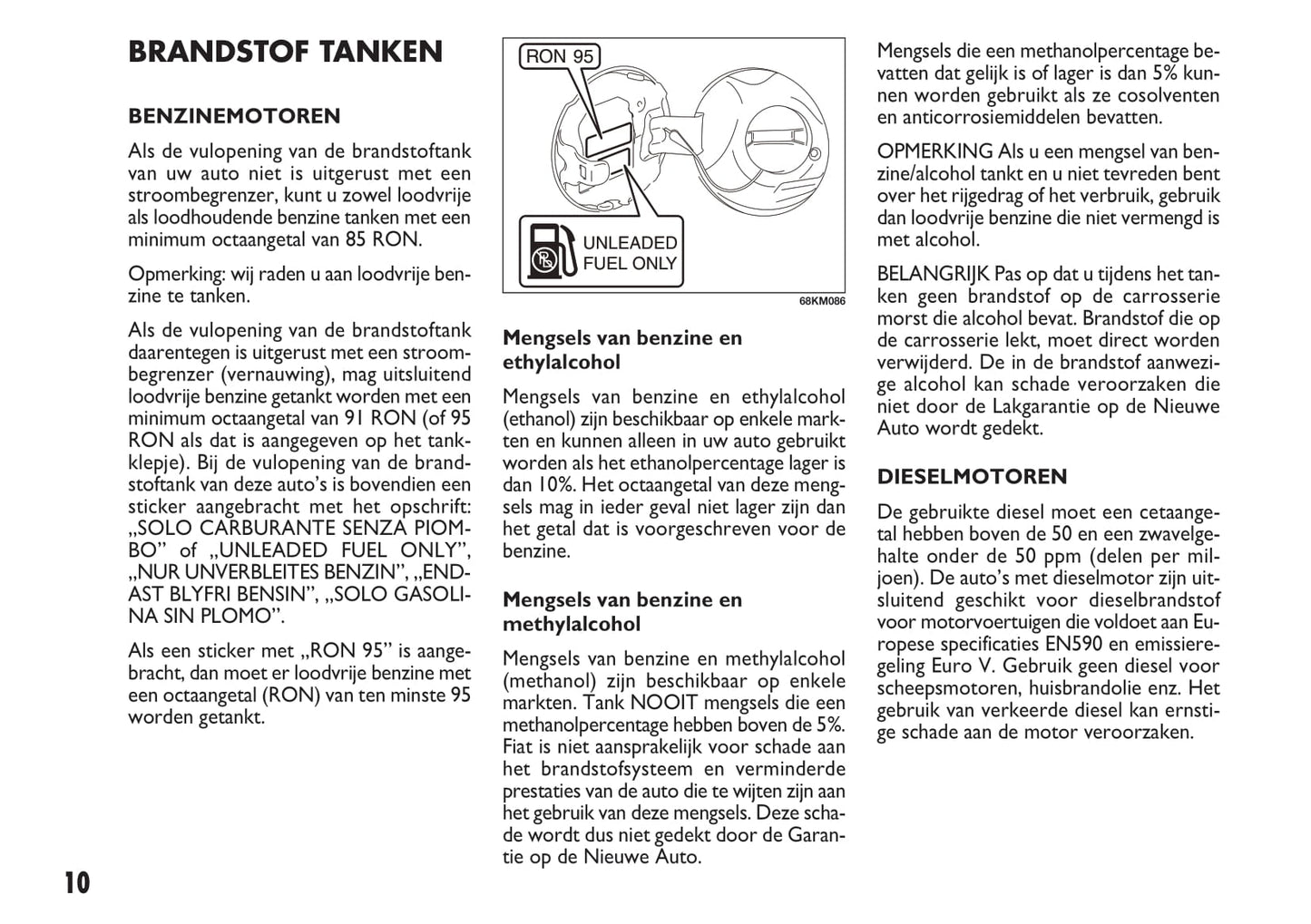 2010-2011 Fiat Sedici Owner's Manual | Dutch
