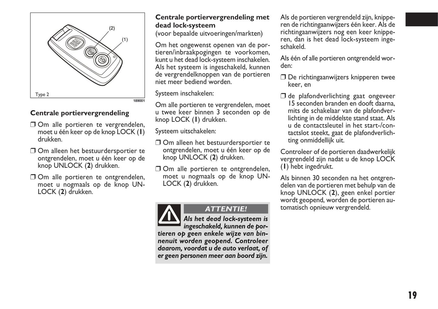 2010-2011 Fiat Sedici Owner's Manual | Dutch