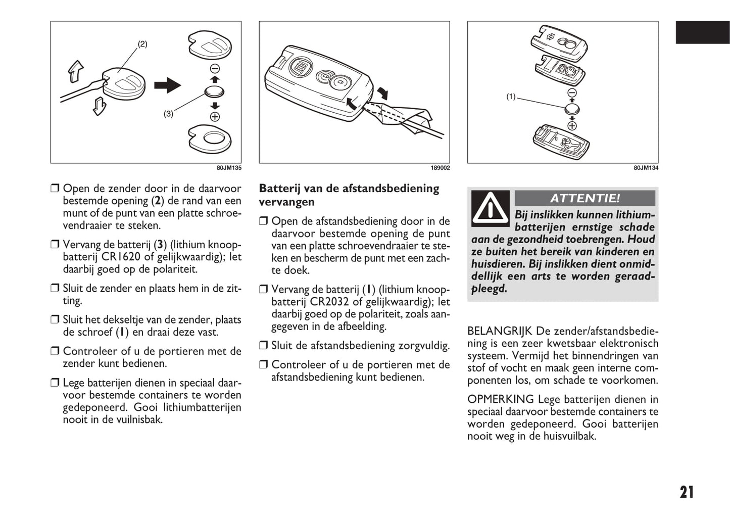 2010-2011 Fiat Sedici Owner's Manual | Dutch