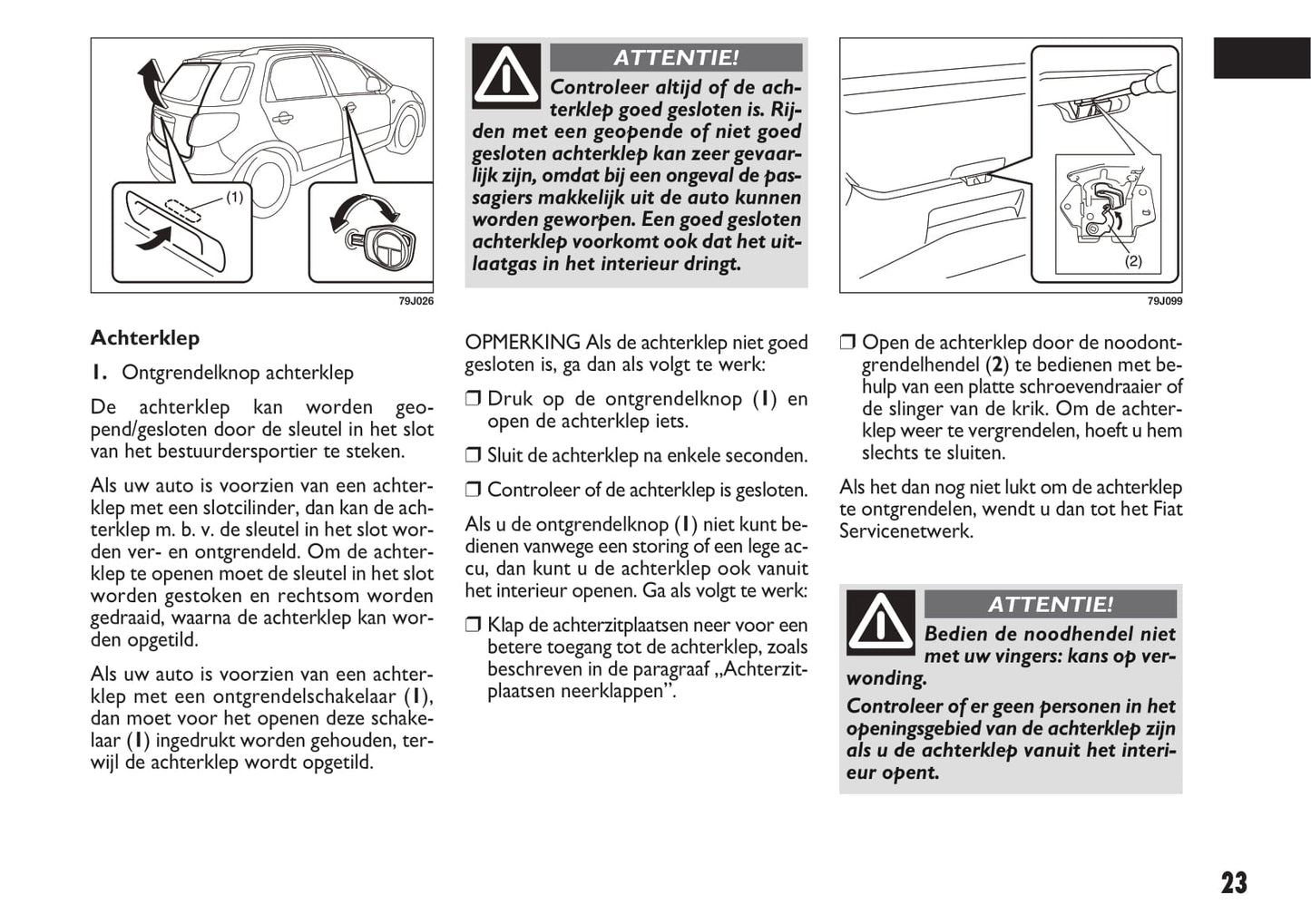 2010-2011 Fiat Sedici Owner's Manual | Dutch