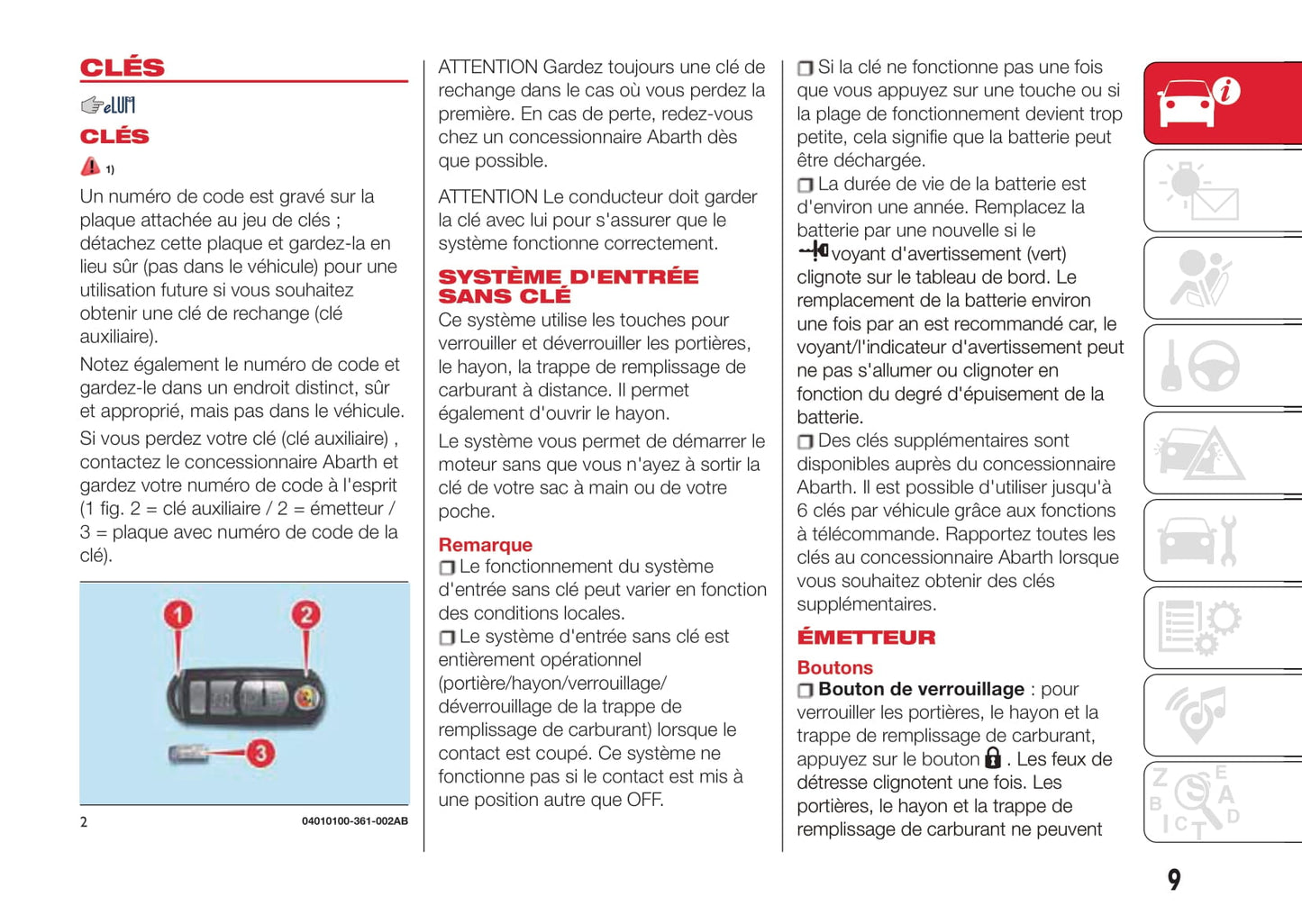 2016-2019 Abarth 124 Spider Owner's Manual | French