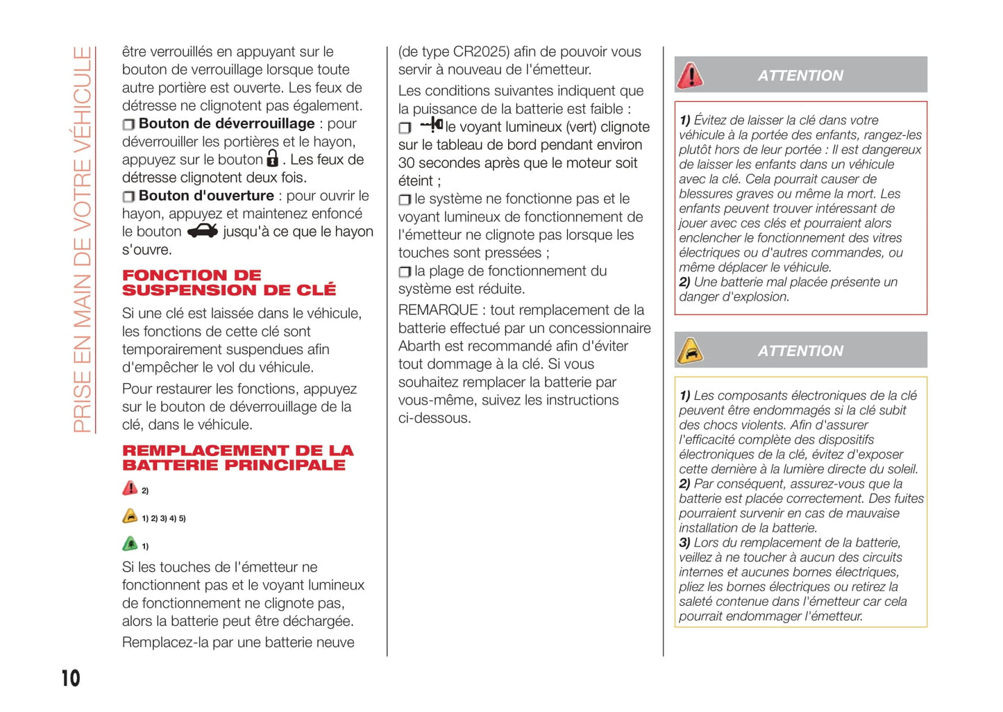 2016-2019 Abarth 124 Spider Owner's Manual | French