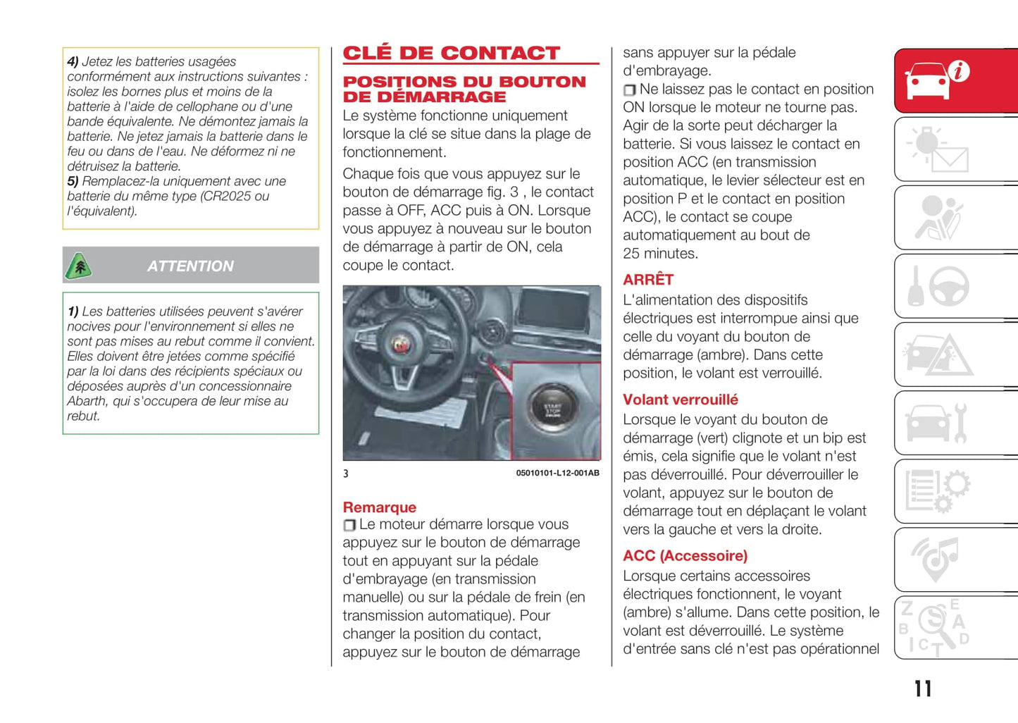 2016-2019 Abarth 124 Spider Owner's Manual | French