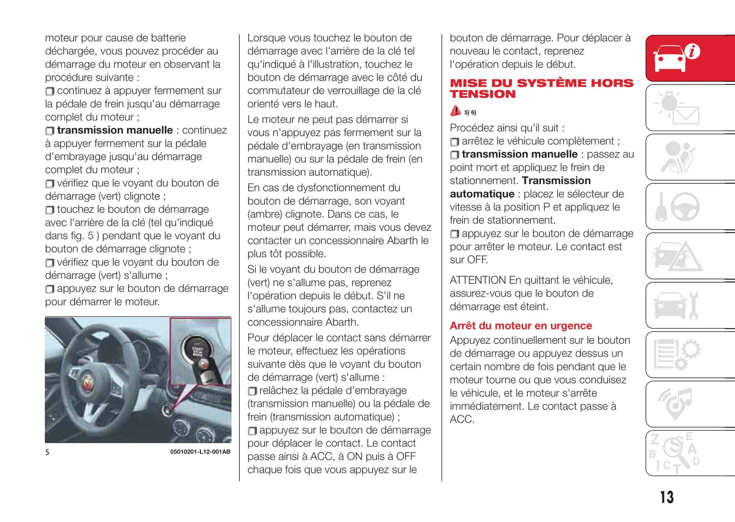 2016-2019 Abarth 124 Spider Owner's Manual | French