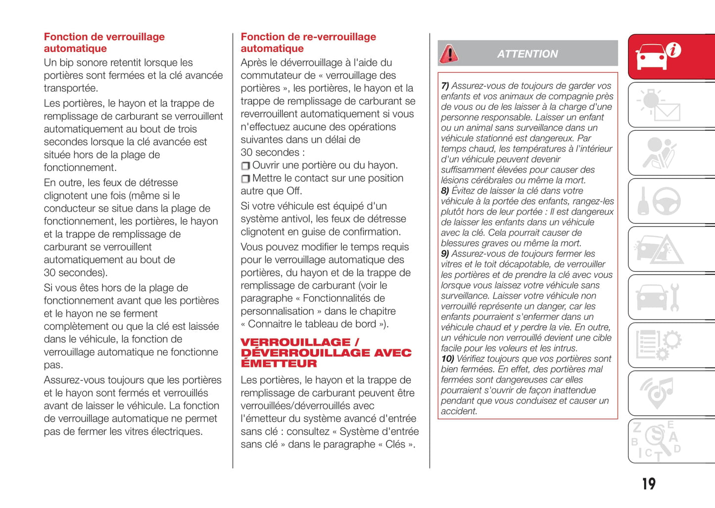 2016-2019 Abarth 124 Spider Owner's Manual | French