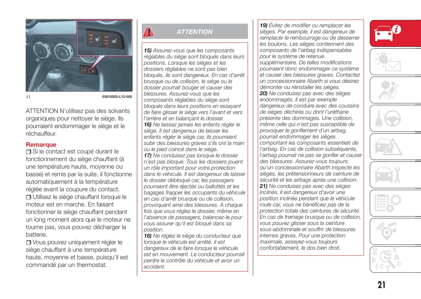 2016-2019 Abarth 124 Spider Owner's Manual | French