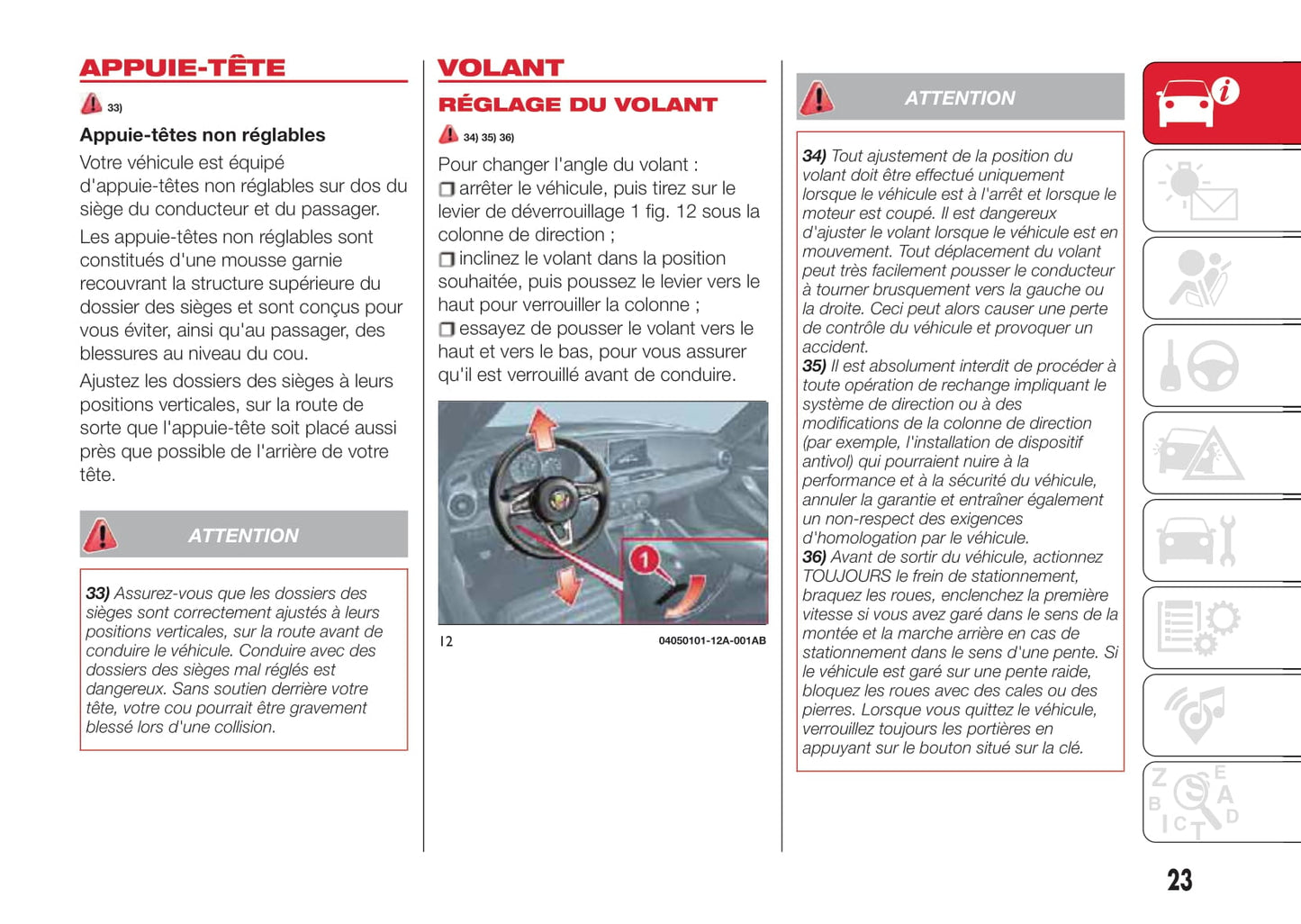 2016-2019 Abarth 124 Spider Owner's Manual | French