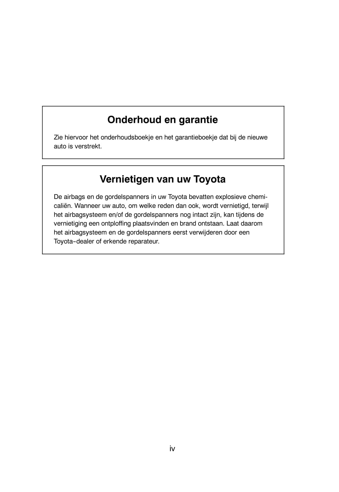 2003-2005 Toyota Previa Owner's Manual | Dutch