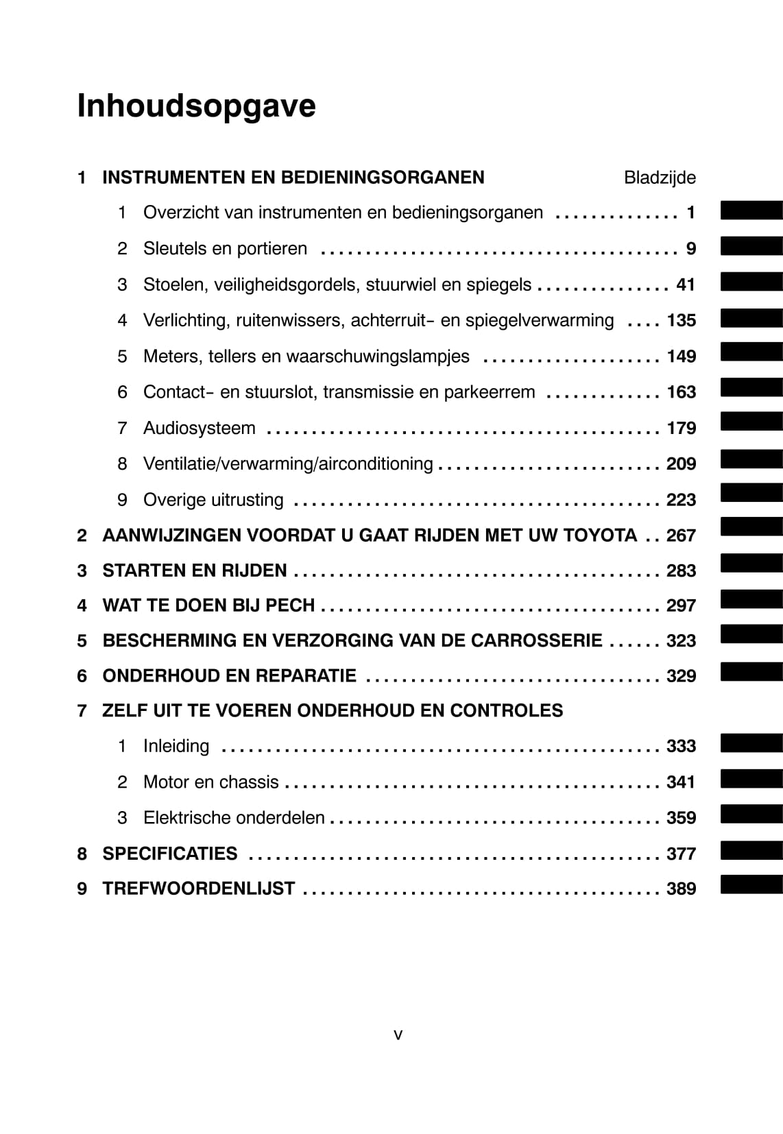 2003-2005 Toyota Previa Owner's Manual | Dutch