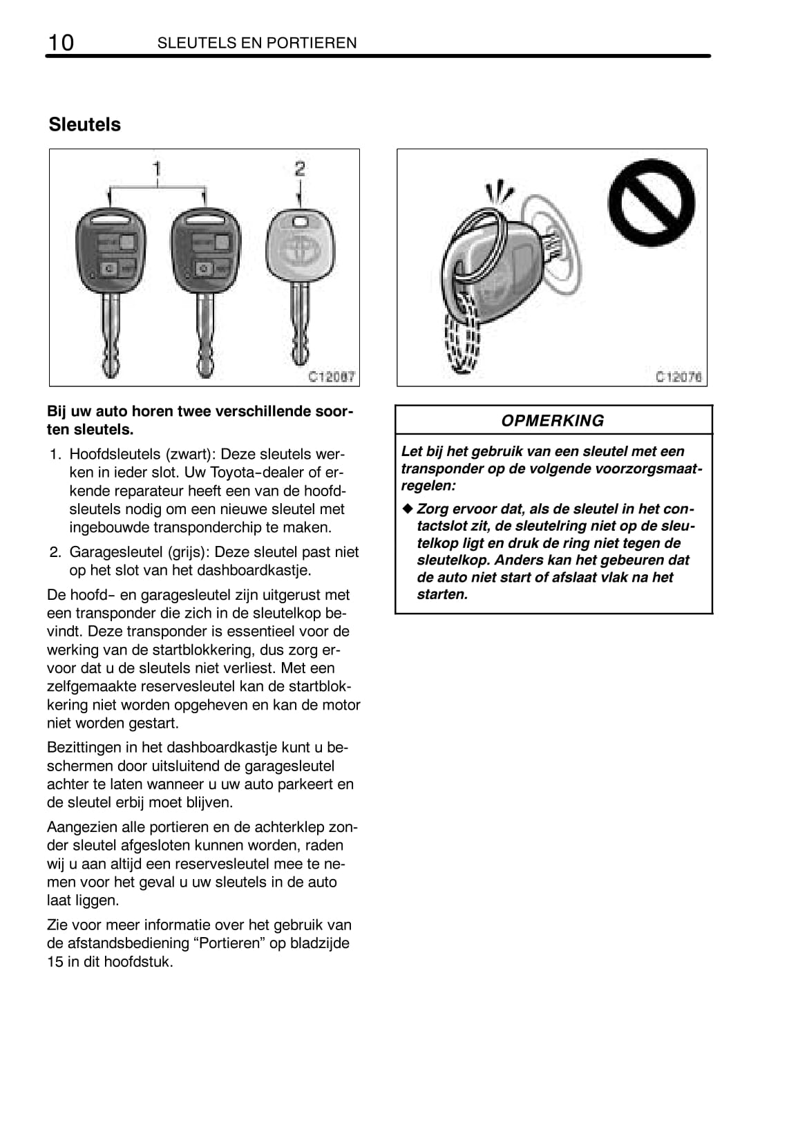 2003-2005 Toyota Previa Owner's Manual | Dutch